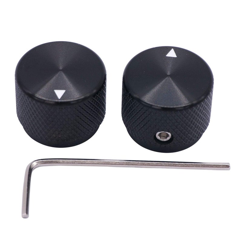 Taiss 2pcs Black Aluminum Rotary Electronic Control Potentiometer Knob For 6 mm Diameter Shaft, Volume Control, Audio, Guitar, Switch, 20mm x 15.5mm - Image 2